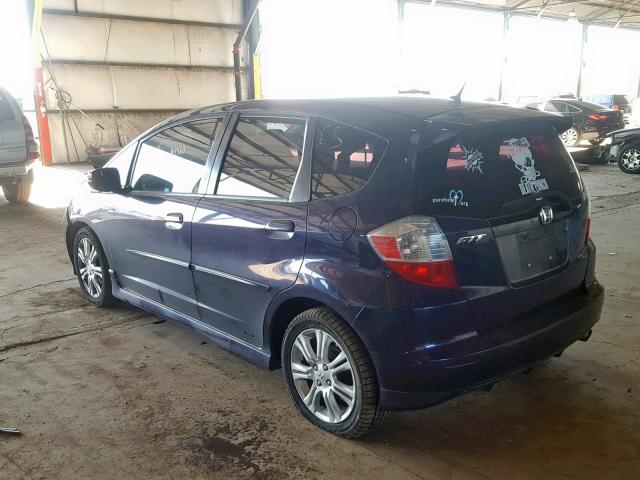 JHMGE87479S025663 - 2009 HONDA FIT SPORT BLUE photo 3