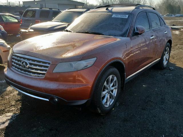 JNRAS08W77X208465 - 2007 INFINITI FX35 ORANGE photo 2