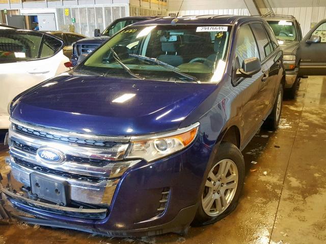 2FMDK3GC2BBB11255 - 2011 FORD EDGE SE BLUE photo 2