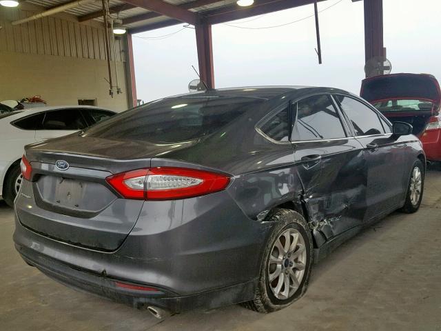 3FA6P0G76FR143798 - 2015 FORD FUSION S GRAY photo 4