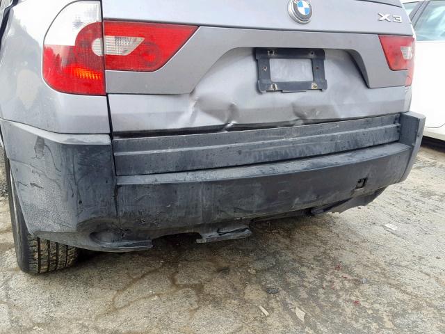 WBXPA73454WA77507 - 2004 BMW X3 2.5I SILVER photo 9