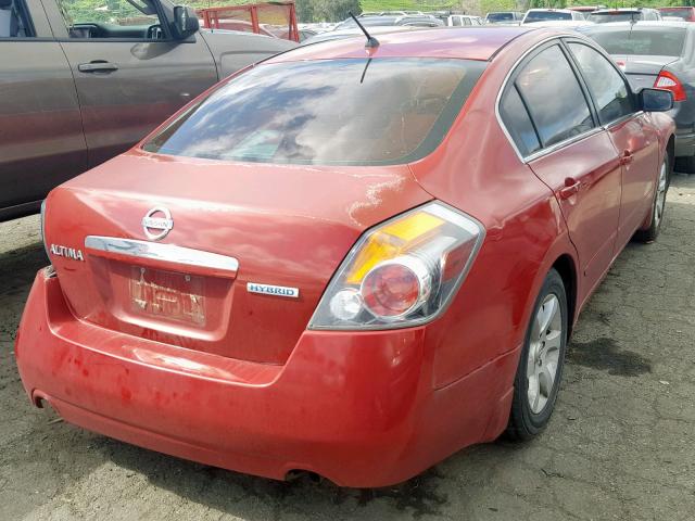 1N4CL21E39C157890 - 2009 NISSAN ALTIMA HYB RED photo 4