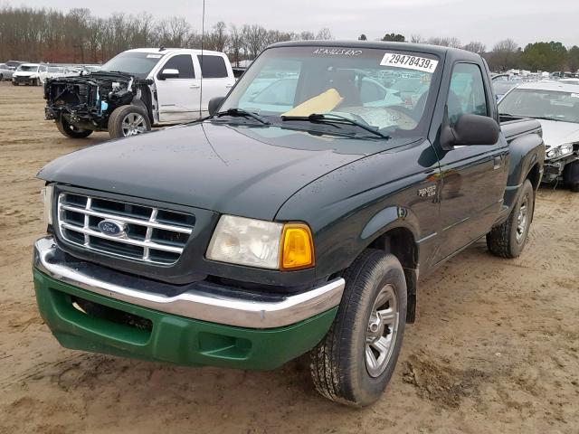 1FTYR10U92PA50004 - 2002 FORD RANGER GREEN photo 2