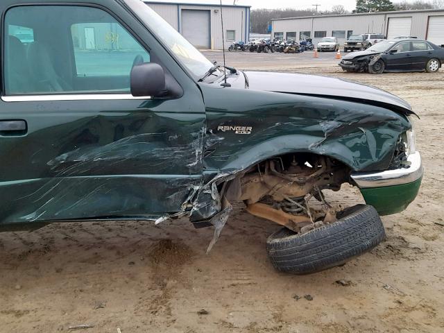 1FTYR10U92PA50004 - 2002 FORD RANGER GREEN photo 9