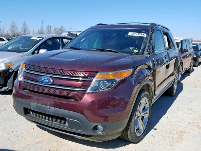 1FMHK8F85BGA72844 - 2011 FORD EXPLORER L BURGUNDY photo 2