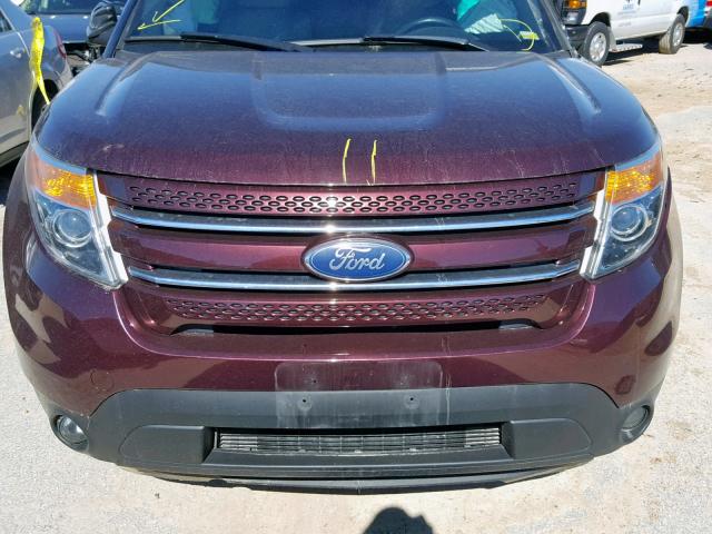 1FMHK8F85BGA72844 - 2011 FORD EXPLORER L BURGUNDY photo 7