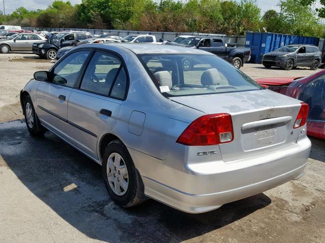 2HGES16355H561905 - 2005 HONDA CIVIC DX V SILVER photo 3