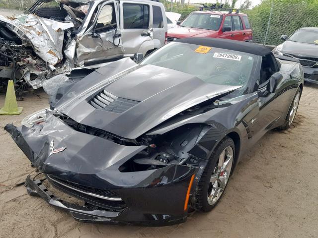 1G1YD3D78E5132457 - 2014 CHEVROLET CORVETTE S BLACK photo 2