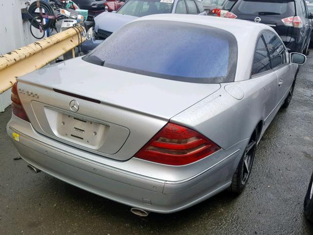 WDBPJ75JX2A029216 - 2002 MERCEDES-BENZ CL 500 SILVER photo 4