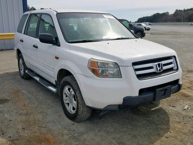 5FNYF28107B004152 - 2007 HONDA PILOT LX WHITE photo 1