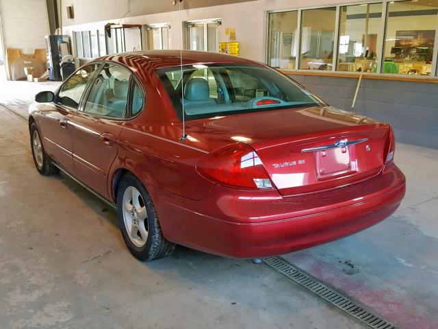 1FAFP55S6YA226035 - 2000 FORD TAURUS SES RED photo 3