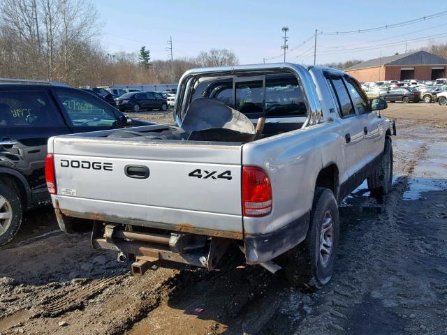 1B7GG2AN91S201921 - 2001 DODGE DAKOTA QUA GRAY photo 4