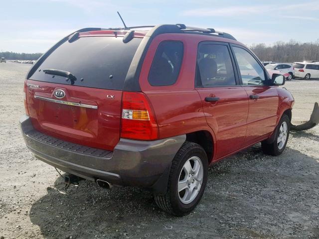 KNDJF724987527694 - 2008 KIA SPORTAGE L RED photo 4