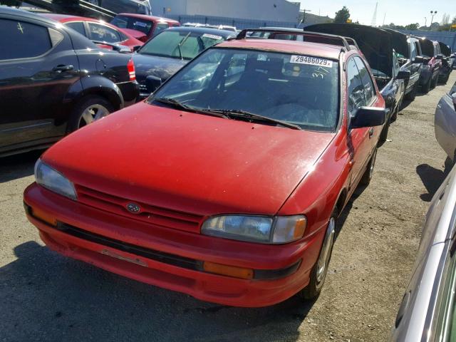 JF1GF244XPG805131 - 1993 SUBARU IMPREZA L RED photo 2