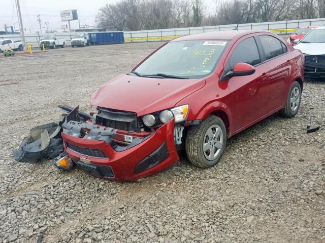 1G1JB5SHXD4109264 - 2013 CHEVROLET SONIC LS RED photo 2