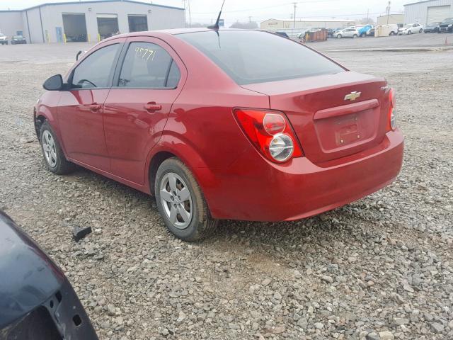 1G1JB5SHXD4109264 - 2013 CHEVROLET SONIC LS RED photo 3
