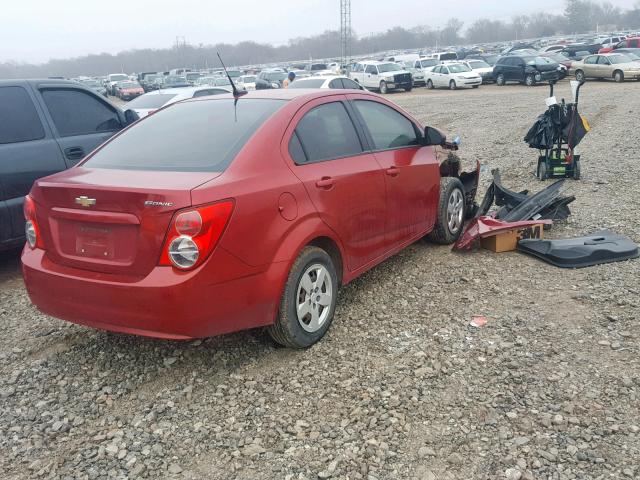 1G1JB5SHXD4109264 - 2013 CHEVROLET SONIC LS RED photo 4