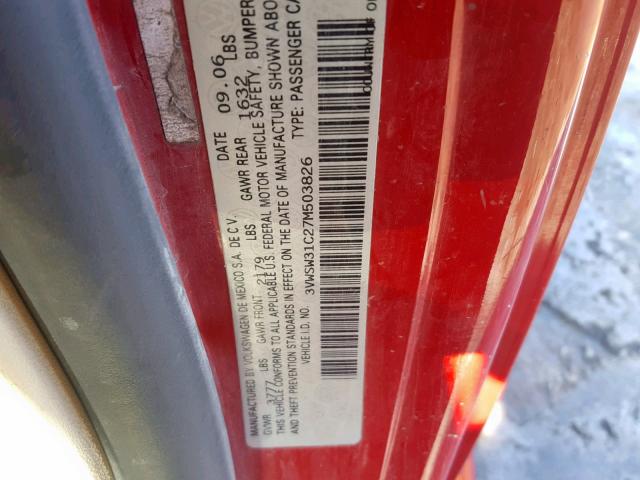 3VWSW31C27M503826 - 2007 VOLKSWAGEN NEW BEETLE Rot Foto 10