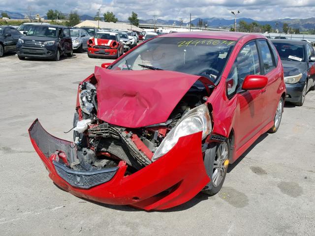 JHMGE88419S065820 - 2009 HONDA FIT SPORT RED photo 2