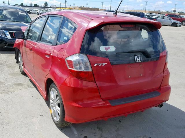 JHMGE88419S065820 - 2009 HONDA FIT SPORT RED photo 3