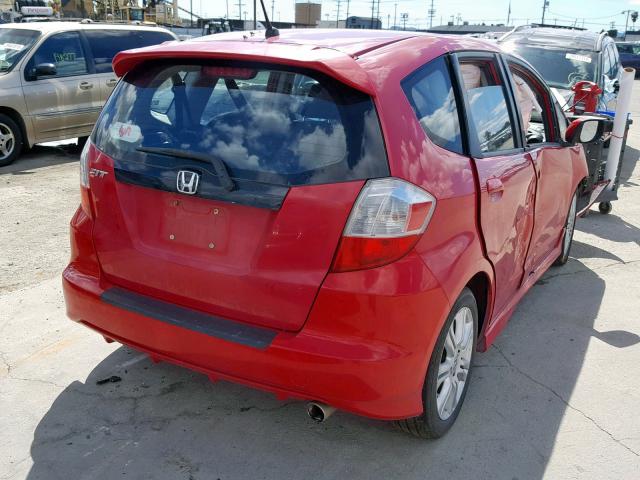 JHMGE88419S065820 - 2009 HONDA FIT SPORT RED photo 4