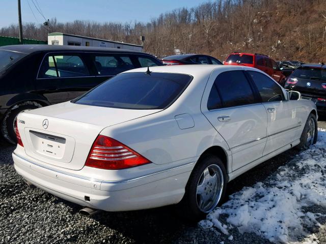 WDBNG78J92A255121 - 2002 MERCEDES-BENZ S 600 WHITE photo 4