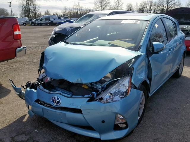 JTDKDTB39D1046979 - 2013 TOYOTA PRIUS C TEAL photo 2