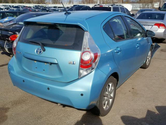 JTDKDTB39D1046979 - 2013 TOYOTA PRIUS C TEAL photo 4