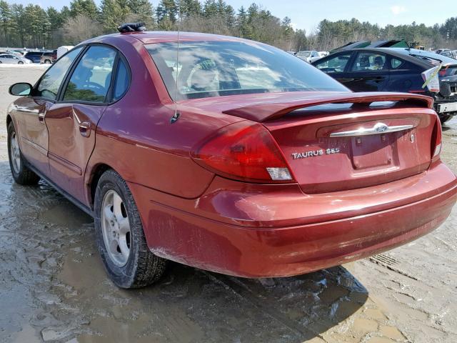 1FAHP55SX2A137083 - 2002 FORD TAURUS SES RED photo 3