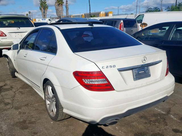 WDDGF4HB5CR224638 - 2012 MERCEDES-BENZ C 250 WHITE photo 3