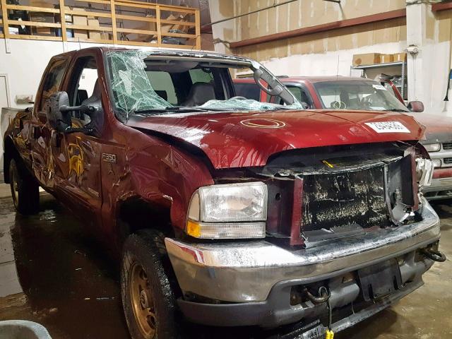 1FTSW31PX4ED06166 - 2004 FORD F350 SRW S MAROON photo 1