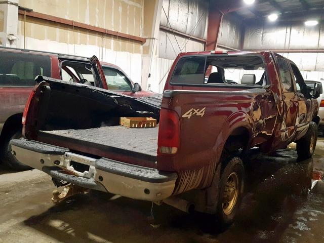 1FTSW31PX4ED06166 - 2004 FORD F350 SRW S MAROON photo 4