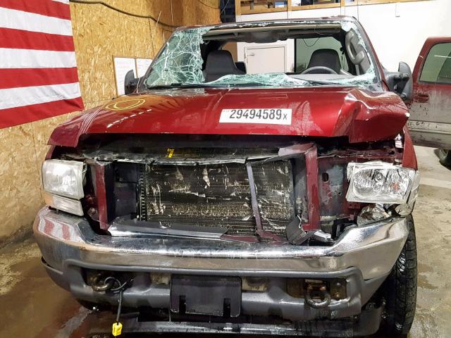 1FTSW31PX4ED06166 - 2004 FORD F350 SRW S MAROON photo 9