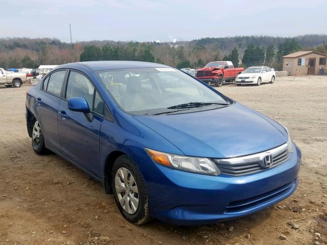 2HGFB2F50CH575915 - 2012 HONDA CIVIC LX BLUE photo 1