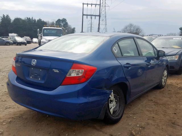 2HGFB2F50CH575915 - 2012 HONDA CIVIC LX BLUE photo 4