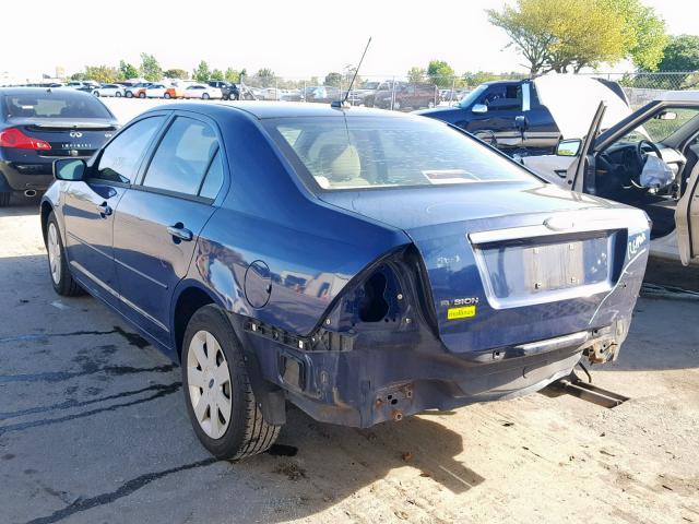 3FAHP06Z17R259181 - 2007 FORD FUSION S BLUE photo 3