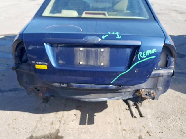 3FAHP06Z17R259181 - 2007 FORD FUSION S BLUE photo 9