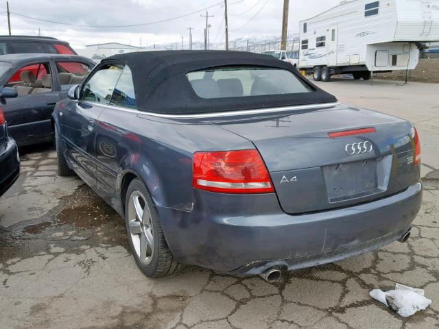 WAUDH48H58K015912 - 2008 AUDI A4 3.2 CAB GRAY photo 3