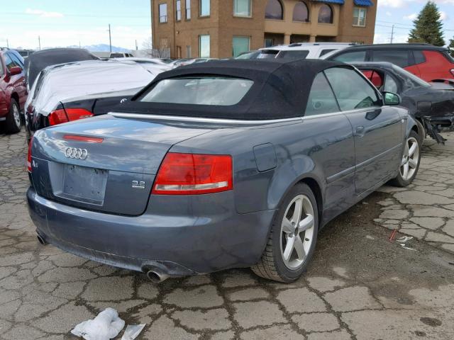 WAUDH48H58K015912 - 2008 AUDI A4 3.2 CAB GRAY photo 4