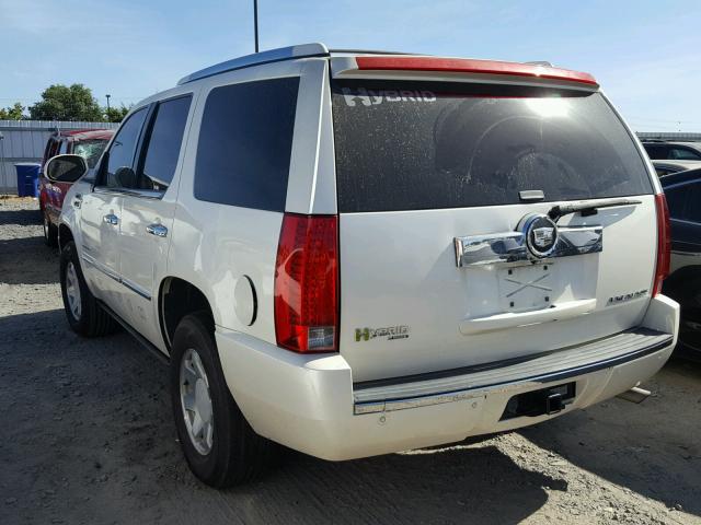 1GYFC43519R131831 - 2009 CADILLAC ESCALADE H WHITE photo 3