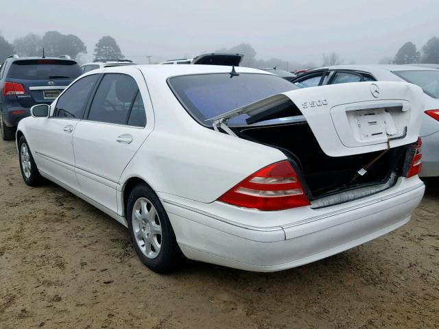 WDBNG75J31A214485 - 2001 MERCEDES-BENZ S 500 WHITE photo 3