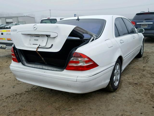 WDBNG75J31A214485 - 2001 MERCEDES-BENZ S 500 WHITE photo 4