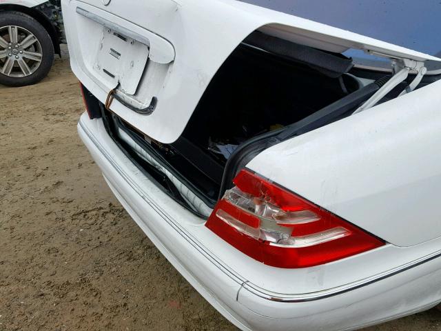 WDBNG75J31A214485 - 2001 MERCEDES-BENZ S 500 WHITE photo 9