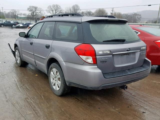 4S4BP60C787336468 - 2008 SUBARU OUTBACK SILVER photo 3