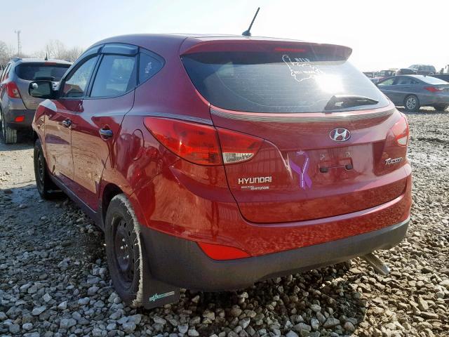 KM8JT3AC0CU328355 - 2012 HYUNDAI TUCSON GL RED photo 3