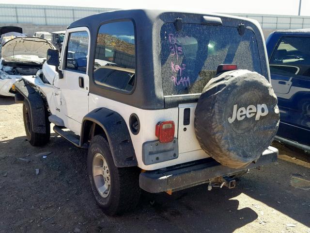 1J4FA49S12P725520 - 2002 JEEP WRANGLER / WHITE photo 3