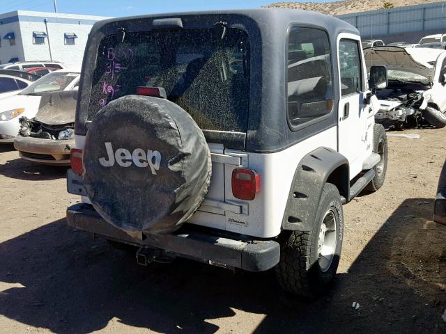 1J4FA49S12P725520 - 2002 JEEP WRANGLER / WHITE photo 4