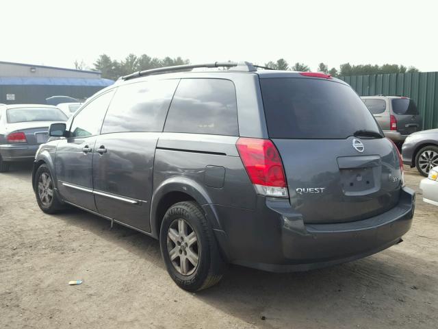 5N1BV28U54N320383 - 2004 NISSAN QUEST S CHARCOAL photo 3