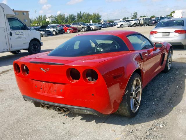 1G1YY26E975139933 - 2007 CHEVROLET CORVETTE Z RED photo 4