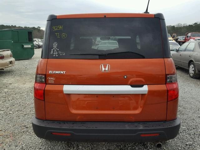 5J6YH1H75AL005501 - 2010 HONDA ELEMENT EX ORANGE photo 9